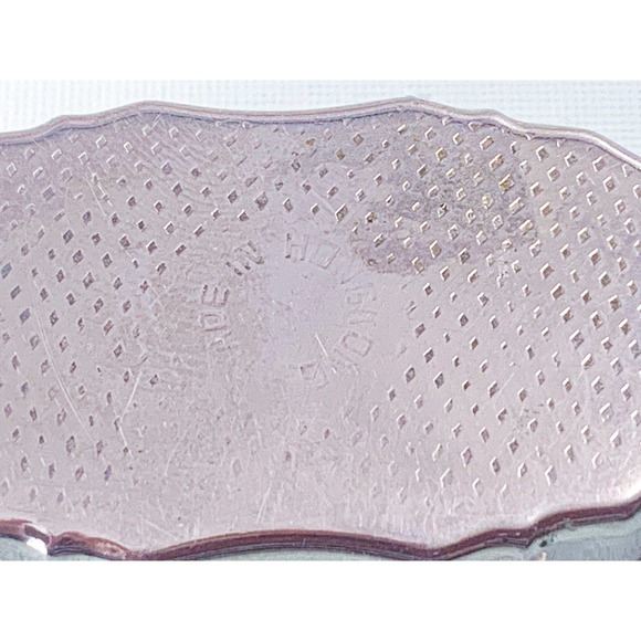 Vintage Oval Pill Box with Velveteen Floral Motif Lid - Picture 6 of 8